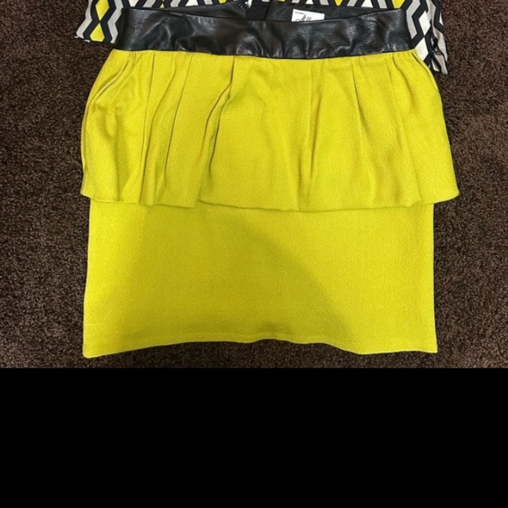 Milly Pencil Skirt with leather trim